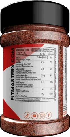Pitmaster X - Beef Rub -Lodge Store Beef PitmasterX Nutritional Facts